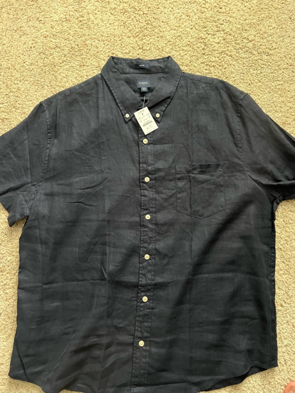 J. Crew Men’s Short Sleeve Button-Down Shirt in Black